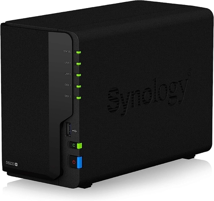 Synology DiskStation DS220+ NAS Server per aziende con CPU Celeron, 6GB di memoria, 8TB di HDD Storage, sistema operativo DSM