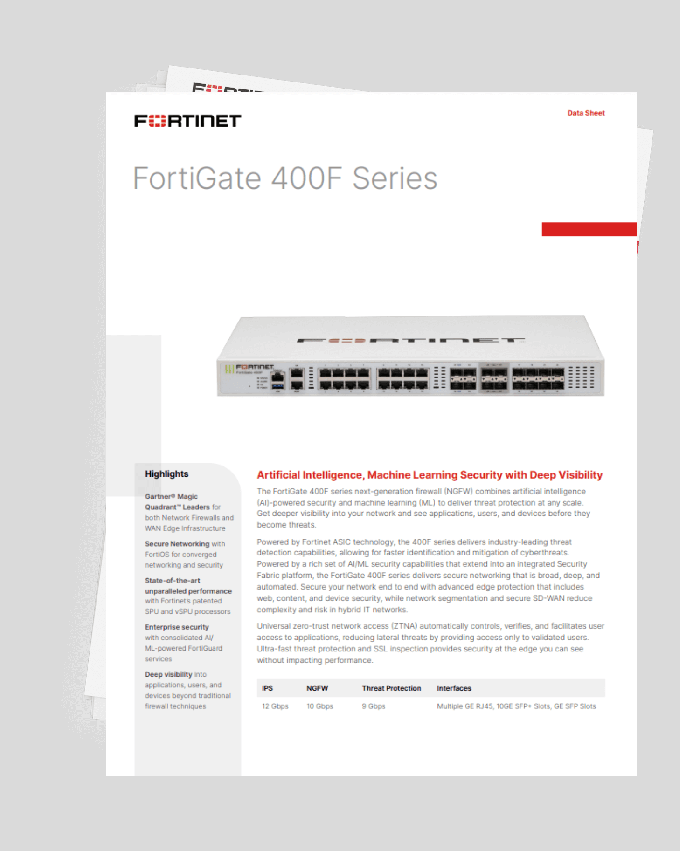 Firewall di nuova generazione (NGFW) serie FortiGate 400F 0