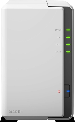 Synology 2 bay NAS DiskStation DS220j (senza disco), 2-bay; 512MB DDR4