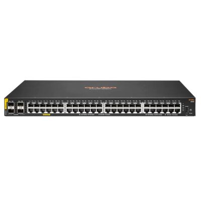 Switch Ethernet gestito Aruba CX 6000 con 48 porte 10/100/1000 (PoE+) + 4 porte SFP Gigabit, budget PoE 370 W e design stackable