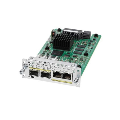 Cisco Ethernet WAN Network Expansion Interface Module NIM-2GE-CU-SFP porta un modulo SFP (Small Form Factor Pluggable) ad alta densità