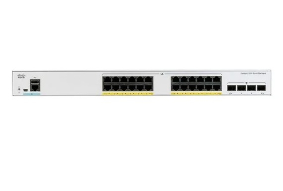 C1000-24P-4G-L Cisco Catalyst 1000 Series Switch 24x 10/100/1000 Ethernet PoE+ Ports e 195W PoE Budget 4x 10G SFP+