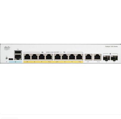 C1200-8P-E-2G Cisco Switches 8x 10/100/1000 PoE + porte con 67W Budget di potenza 2x Gigabit Copper / SFP Combo porte, rack-montabile