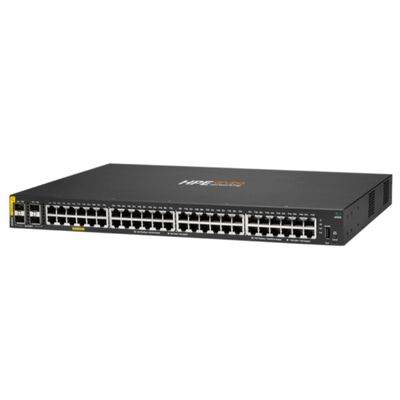 Switch Ethernet gestito Aruba CX 6000 con 48 porte 10/100/1000 (PoE+) + 4 porte SFP Gigabit, budget PoE 370 W e design stackable