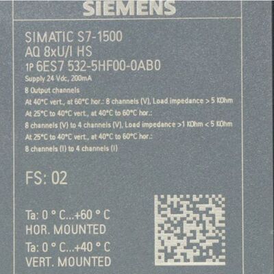 6ES7532-5HF00-0AB0 Siemens SIMATIC S7-1500 Modulo di uscita analogica AQ8xU/I HS