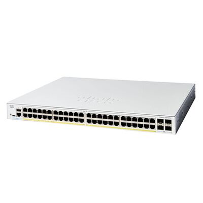 C1300-48P-4X, switch Cisco Catalyst 1300, 48 PoE+/370 W, 4x 10G SFP+, montabile in rack